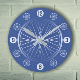 Reloj Redondo Mediano Ruedas de bicicleta azul