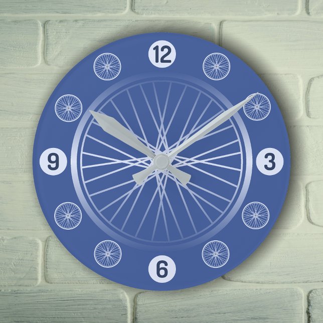 Reloj Redondo Mediano Ruedas de bicicleta azul (Subido por el creador)