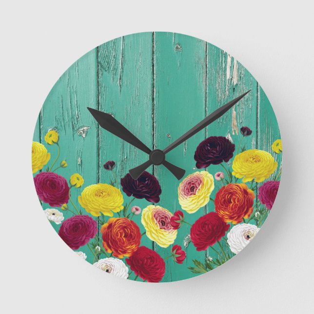 Reloj Redondo Mediano Runinculus y cerca verde (Anverso)