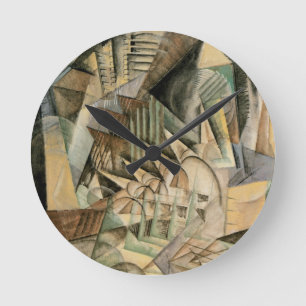 Reloj Redondo Mediano Rush Hour, Nueva York por Max Weber, Cubismo Vinta