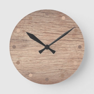 Reloj Redondo Mediano Rustic Wood Modern