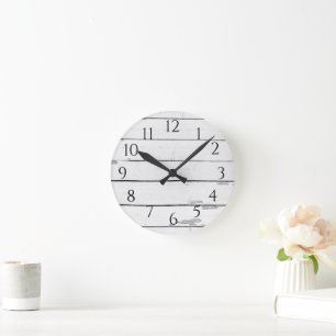 Reloj Redondo Mediano Rústica costera de Shiplap
