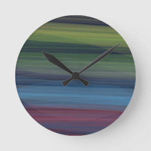 Reloj Redondo Mediano Rústico Elegante Multicolor Verde Azulado