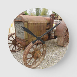 Reloj Redondo Mediano Rusto tractor vintage