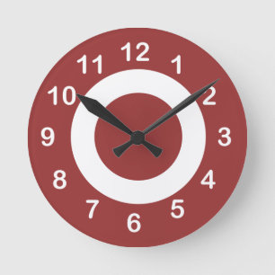 Reloj Redondo Mediano Rusty Círculos blancos y rojos