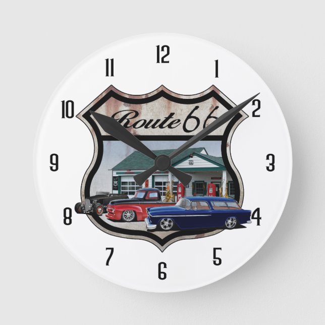 Reloj Redondo Mediano Ruta 66 grupos (Anverso)