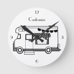 Reloj Redondo Mediano RV Camper Caravana Thunder_Cove