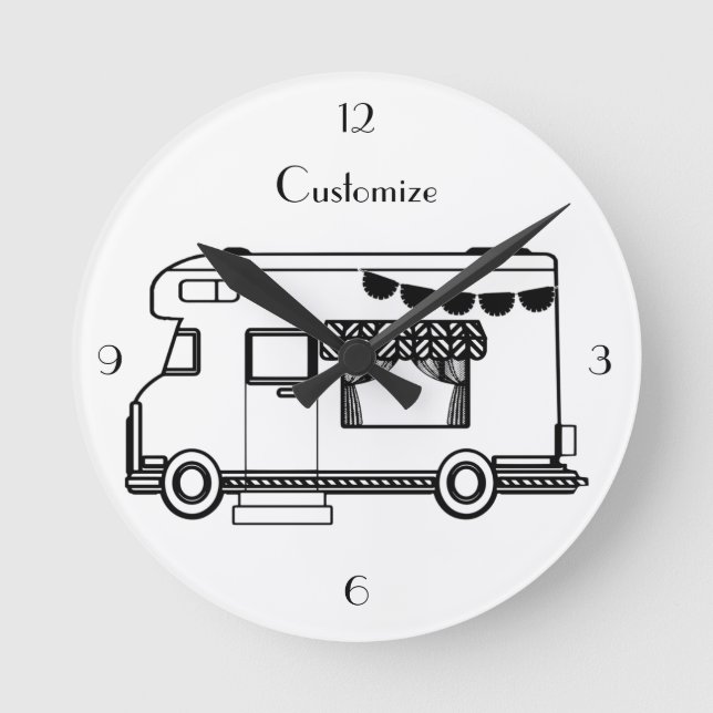 Reloj Redondo Mediano RV Camper Caravana Thunder_Cove (Anverso)