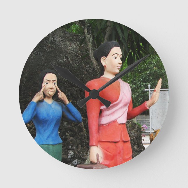 Reloj Redondo Mediano Sacar las caras detrás de la espalda (Anverso)