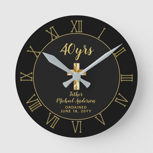 Reloj Redondo Mediano Sacerdote del 40° Aniversario de la Ordenación (Anverso)