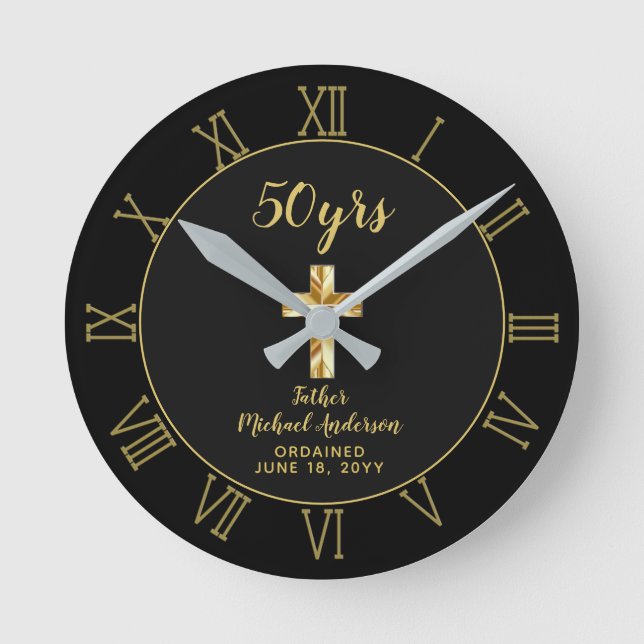 Reloj Redondo Mediano Sacerdote del 50° aniversario de la Ordenación (Anverso)