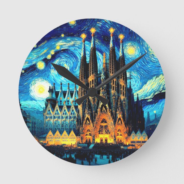 Reloj Redondo Mediano Sagrada Familia Barcelona (Anverso)