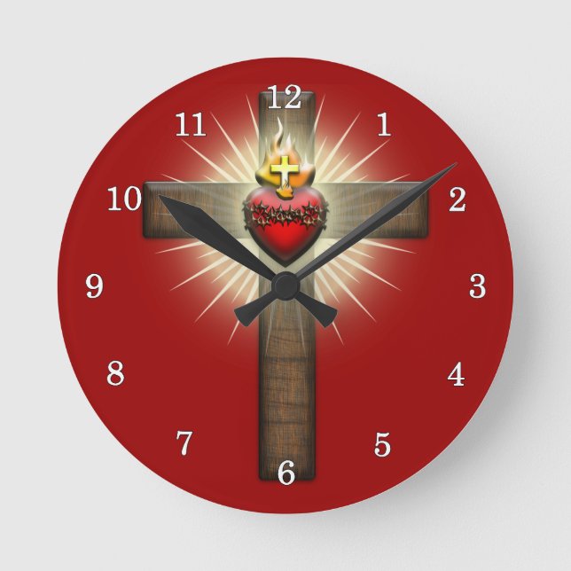 Reloj Redondo Mediano Sagrado Corazón de Jesús (Anverso)