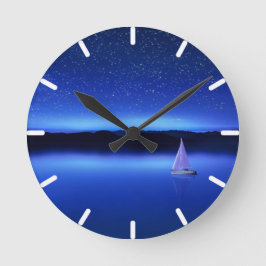 Reloj Redondo Mediano Sailboat under a Starry Night Sky