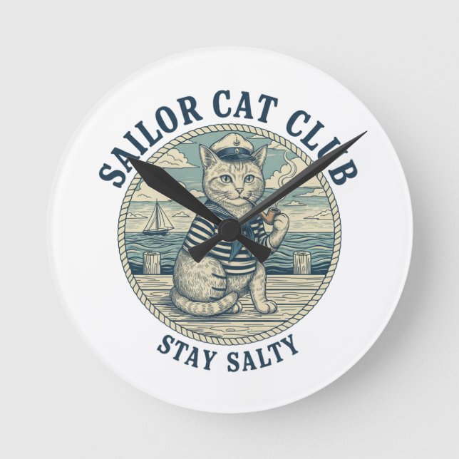 Reloj Redondo Mediano Sailor Cat Club (Anverso)