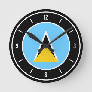 Reloj Redondo Mediano Saint Lucia Flag Elegant