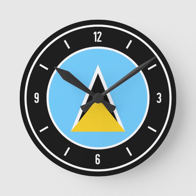 Reloj Redondo Mediano Saint Lucia Flag Elegant (Anverso)