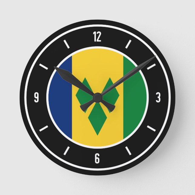 Reloj Redondo Mediano Saint Vincent and the Grenadines Flag Elegant (Anverso)