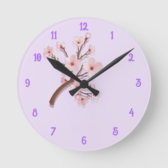 Reloj Redondo Mediano Sakura Blossom Branch Heart (Anverso)