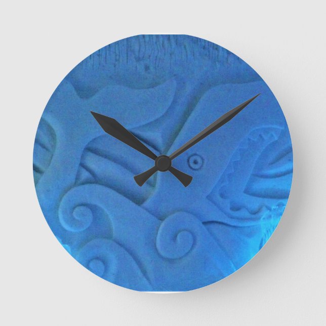 Reloj Redondo Mediano Sala de ballenas en Hotel de Glace, Quebec, Canadá (Anverso)