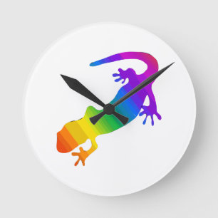 Reloj Redondo Mediano Salamandra rayada de arcoiris