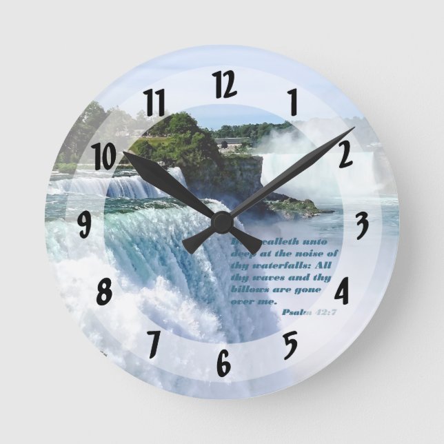 Reloj Redondo Mediano Salmo 42:7 (Anverso)