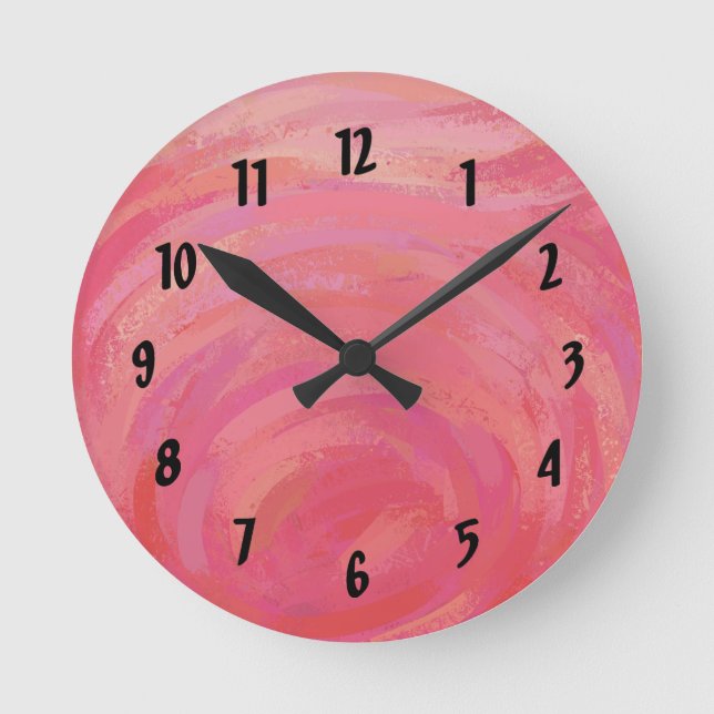 Reloj Redondo Mediano Salmon Swirl (Anverso)