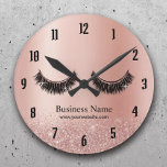 Reloj Redondo Mediano Salón de belleza de artistas de maquillaje con azo<br><div class="desc">Encendidos Artistas De Maquillaje Rosa De Oro Reloj De Salón De Belleza.</div>