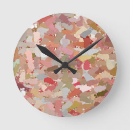 Reloj Redondo Mediano Salpicadura de pintura de coral