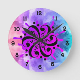 Reloj Redondo Mediano Salpicadura Musical