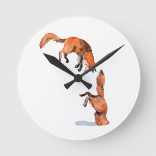 Reloj Redondo Mediano Saltando Fox Roja