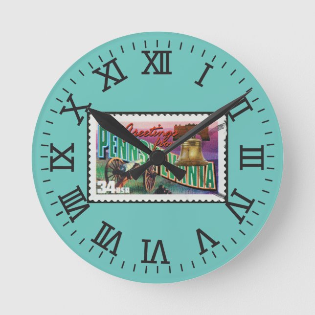Reloj Redondo Mediano Saludos desde el sello de Pennsylvania (Anverso)