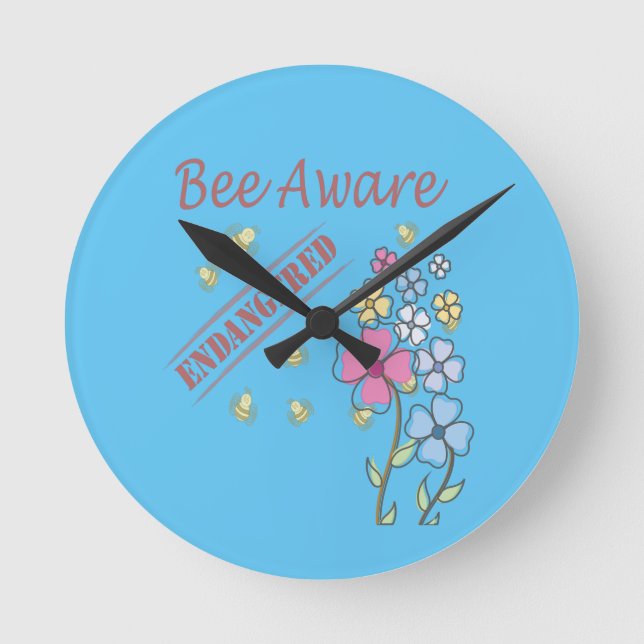 Reloj Redondo Mediano Salvar a las abejas (Anverso)