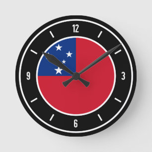 Reloj Redondo Mediano Samoa Flag Elegant