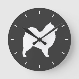 Reloj Redondo Mediano Samoyed Silhouette