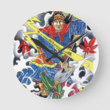 Samurai japonés con diseño de tatuajes de Spear