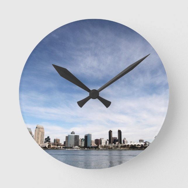 Reloj Redondo Mediano San Diego Skyline (Anverso)