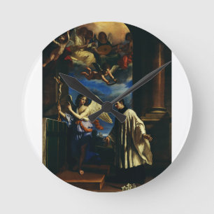 Reloj Redondo Mediano San Luis Gonzaga Patrono de los Estudiantes Arte F
