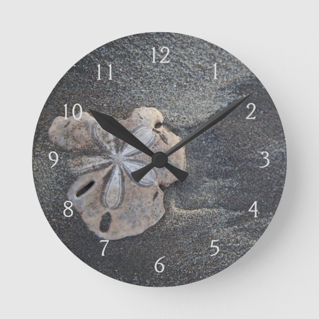 Reloj Redondo Mediano Sand dollar on sand (Anverso)