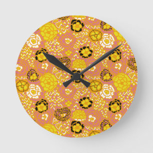 Reloj Redondo Mediano Sandía Limón Oro