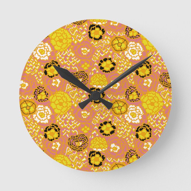 Reloj Redondo Mediano Sandía Limón Oro (Anverso)