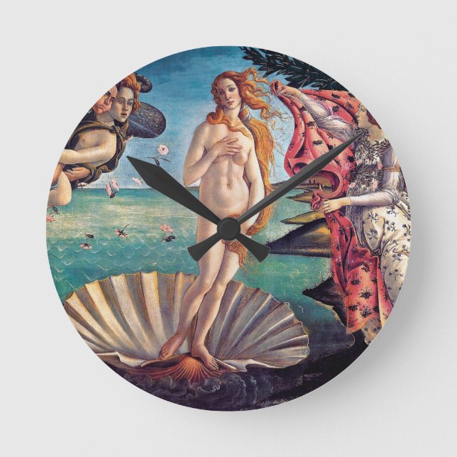 Reloj Redondo Mediano Sandro Botticelli - nacimiento de Venus - Bello (Anverso)