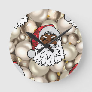Reloj Redondo Mediano santa claus africano