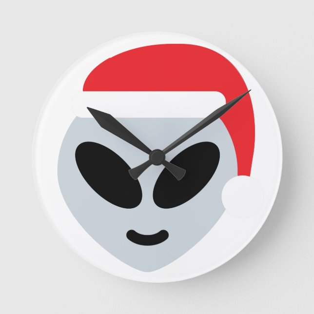 Reloj Redondo Mediano santa claus alien emoji (Anverso)