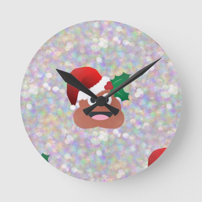 Reloj Redondo Mediano santa claus emoji (Anverso)