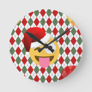 Reloj Redondo Mediano santa claus wink emoji