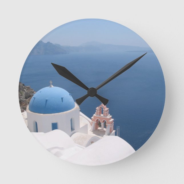 Reloj Redondo Mediano Santorini Grecia (Anverso)