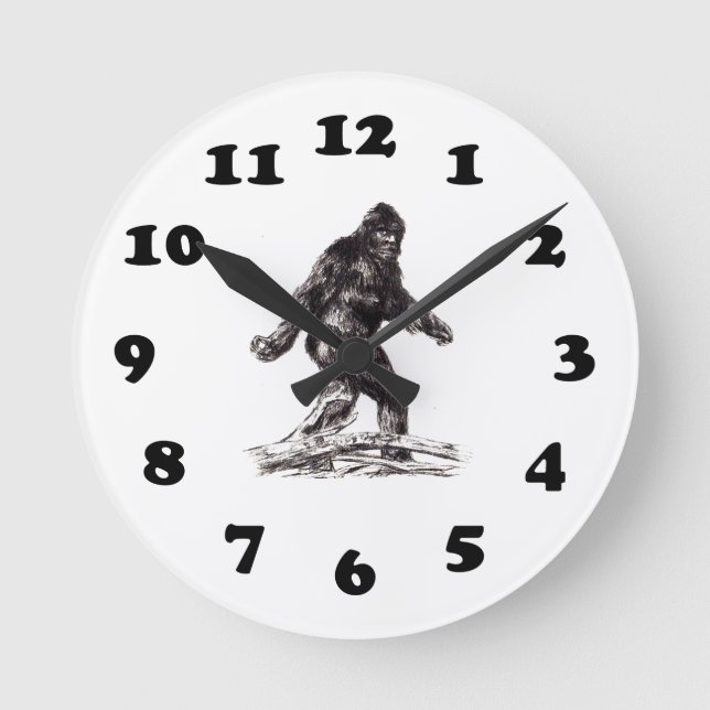Reloj Redondo Mediano Sasquatch Bigfoot (Anverso)