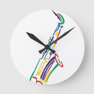 Reloj Redondo Mediano Saxofón