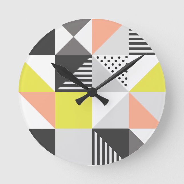 Reloj Redondo Mediano Scandi style pattern clock (Anverso)